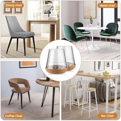 24 PCS Silicone Chair Leg Floor Protectors Extra Small(0.6"-0.8") Rubber Felt Furniture Pads Chair Legs Caps/Covers for Hardwood Floors, Tile from Scratches & Reduce Noise - Round, Clear - Image 6