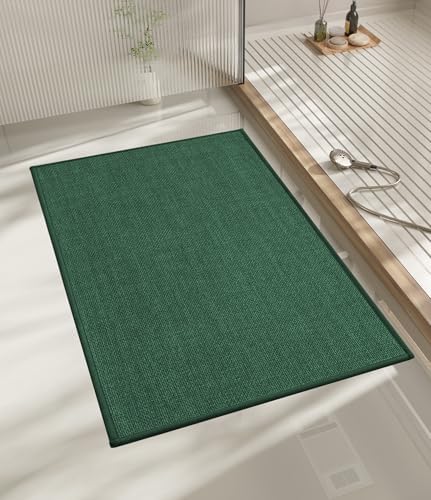 chakme Bathroom Rugs Mat 24x17, Ultra Thin Non Slip Bath Mat Small Quick Dry Absorbent Bath Mat for Bathroom Floor, (Green, 24"x17") by CHAKME