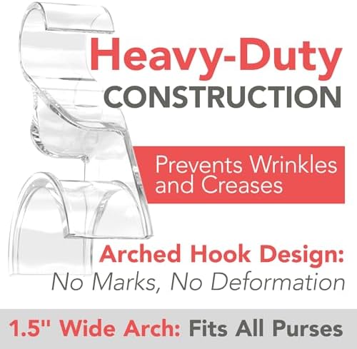 Clear Purse Hanger Closet 3 Pack, Acrylic Purse Hooks for Closet - Image 5