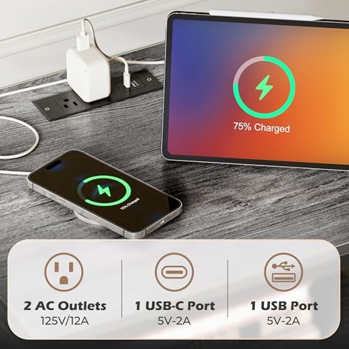 SUPERJARE Nightstand with Charging Station, USB-C Port, Bedside Table - Image 4