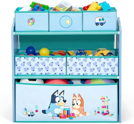 Delta Children - Bluey Design & Store 6 Bin Toy Storage Organizer - Greenguard Gold Certified, Blue - Image 6