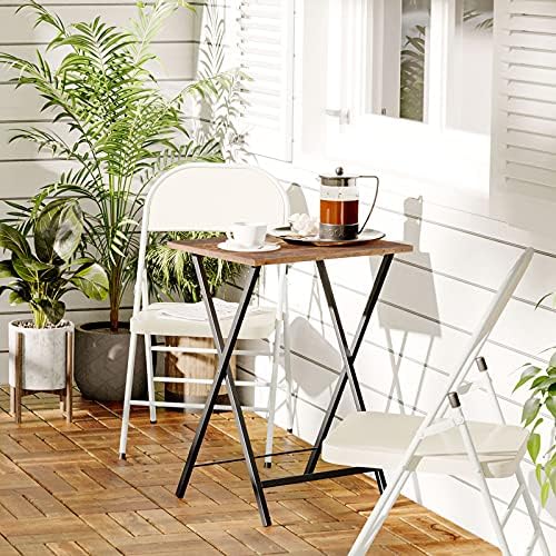 HOOBRO Folding TV Tray Tables, Set of 4 TV Trays with Storage Rack - Image 6