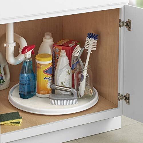 Copco 18 Inch Lazy Susan Turntable Organizer - Cream Non-Skid Rotating Cabinet and Pantry Organizer for Kitchen, Bathroom, Refrigerator, and Countertop Storage - Image 3