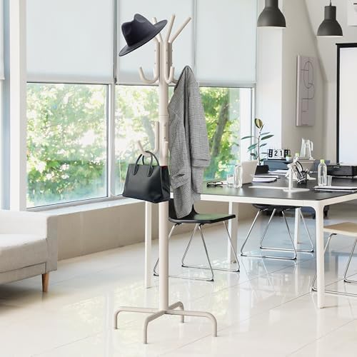 Simple Houseware Standing Coat/Hat Hanger Organizer Rack, 12 Hooks, White - Image 5