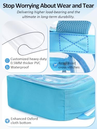 Clear Backpack for School, 17" Heavy Duty Double-Layer Clear Bookbag - Image 5