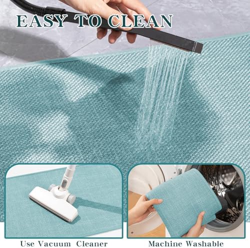 chakme Bathroom Rugs Mat 59x25, Ultra Thin Non Slip Bath Mat Large Quick Dry Absorbent Bath Mat for Bathroom Floor, (Navy Blue, 59"x25") - Image 6