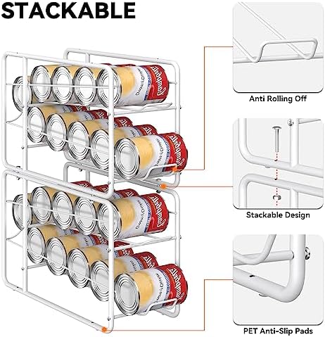 MOOACE 4 Pack Can Organizer for Pantry, Stackable Soda Can Dispenser Rack - Image 4