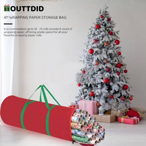 Christmas Wrapping Paper Organizer Storage 41", 600D Oxford Waterproof - Image 5