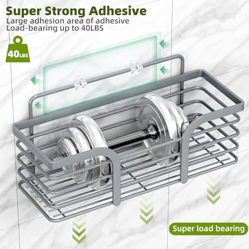Yougai Dark Gray Shower Shelves, Bathroom Organizers and Storage - Image 6