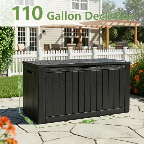 Outdoor Storage Box Waterproof, 110 Gallon Deck Box for Patio Storage - Image 2