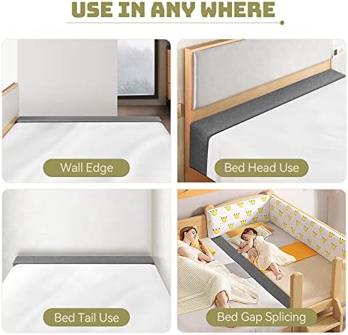 DEEPSHARK Bed Gap Filler for Full Mattress, High-Density 45D Sponge, Removable and Washable Cover, Mattress Extender Filler for Headboard Gap, Bed Space Crack, Wall(54"×8"×12", Full) - Image 6