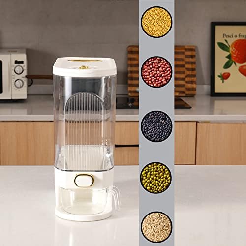 Sooyee Clear Rice Dispenser, Large Cereal Dispenser with Lid - Image 6