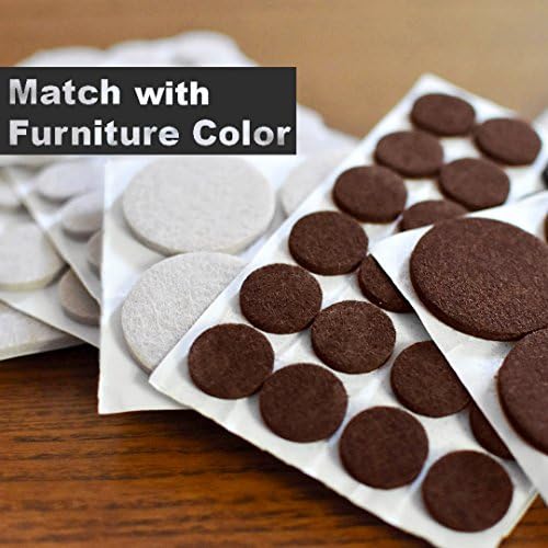 165 Piece Two Colors - Variety Size Furniture Felt Pads. Self Adhesive Pads with Transparent Noise Reduction Bumpers. Floor Protectors for Hardwood & Laminate Flooring-165 Piece - Image 4