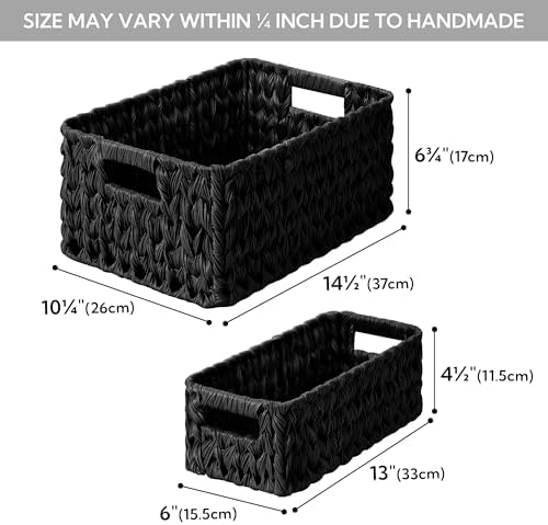 GRANNY SAYS Wicker Baskets for Shelves, Large Black Baskets for Organizing - Image 2