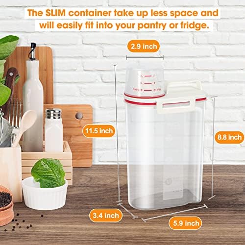 TBMax Rice Storage Container, Airtight Cereal Container Dispenser with Pourable Spout + Measuring Cup, BPA Free Plastic Storage Bin for Pantry Organization and Storage - Image 4