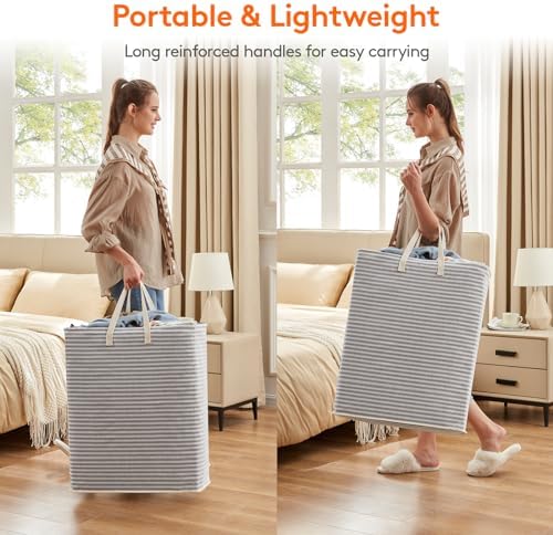 Lifewit 125L Large Laundry Baskets, Laundry Hampers Bags, 3 Pack, Grey - Image 5