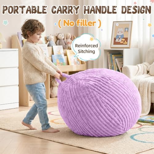 Bean Bag Cover No Filler Stuffed Animal Storage Bean Bag Chair Cover - Image 5