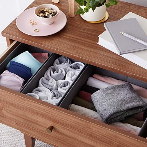 Amazon Basics Cloth Drawer Storage Organizer Boxes for Socks, Underwear and Baby Items Gray (Pack of 60) - Image 5
