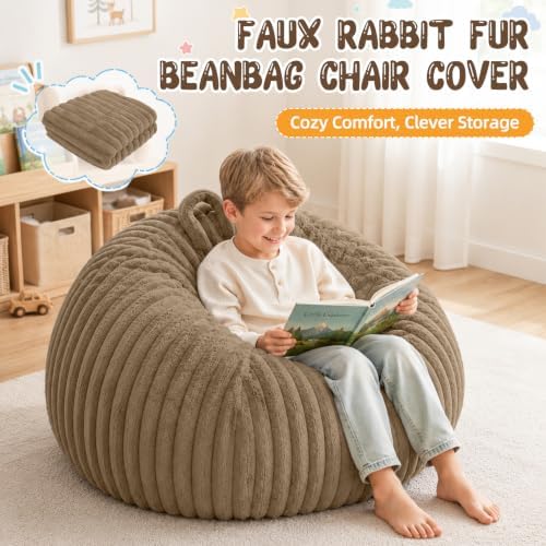 Bean Bag Cover No Filler Stuffed Animal Storage Bean Bag Chair Cover - Image 3