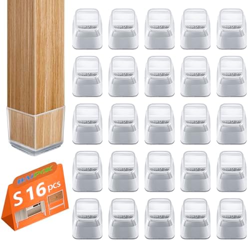 BAIPOK 16Pcs Square Chair Leg Floor Protectors for Hardwood Floors by BAIPOK