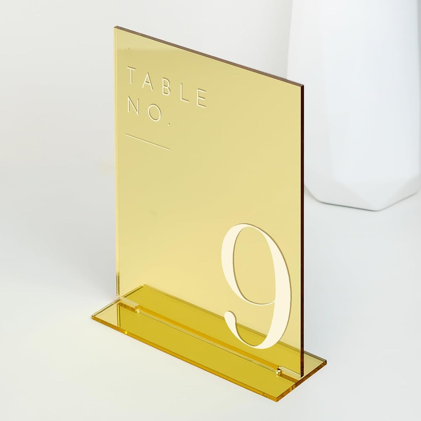 JINMURY Gold Wedding Table Numbers 1-15 with Stands, 5"x7" Gold Mirror Acrylic Table Numbers, Perfect for Wedding Reception, Party, Anniversary, Event