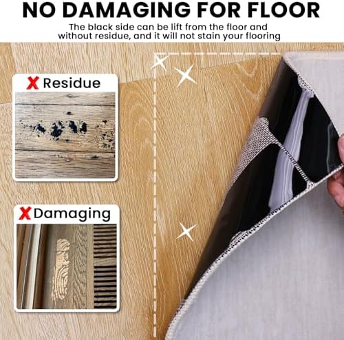 Reusable Rug Tape Grippers,Carpet Tape No Damaging for Hardwood Floors 16Pc - Image 3
