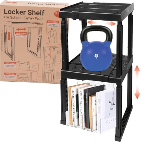 Piffny Locker Organizer Shelf, 2 Pack, Black by Piffny