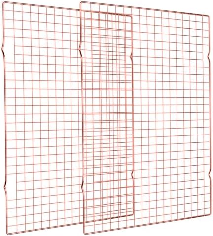 Briout 2PCS Cooling Rack for Cooking Baking, 16" x 10" Wire Rack, Rose Gold by Briout