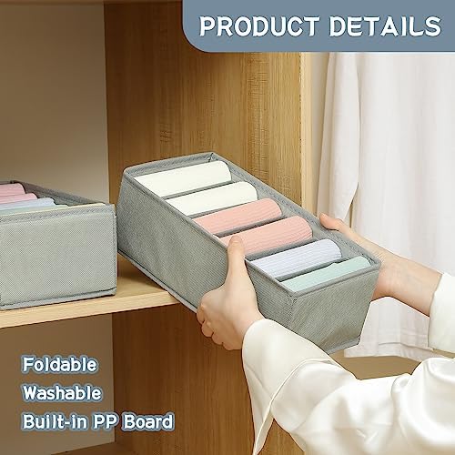 Qozary 3 Pack Sock Underwear Drawer Organizer Dividers, Non-Woven Fabric Collapsible Cabinet Closet Storage Boxes for Clothes, Socks, Lingerie, Underwear, Tie, Belt, Baby, Bedroom - Image 4