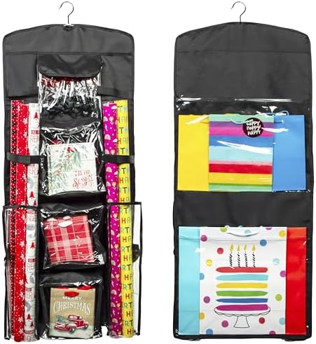 Joyful Moose Gift Bag Organizer Wrapping Paper Storage Container Christmas Gift Wrap Holder (Black) by JoyfulMoose