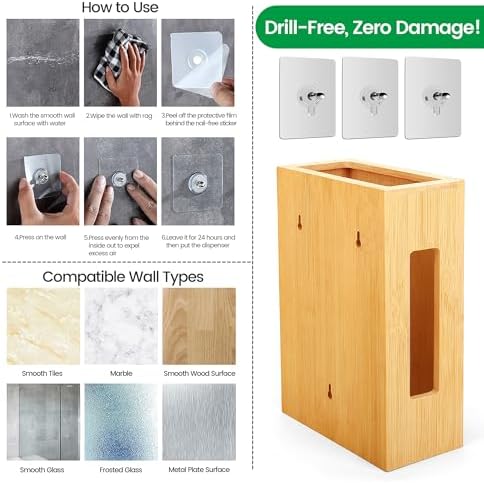 Libreshine Extra Large Bamboo Grocery Bag Holder for Plastic Bags - Image 6