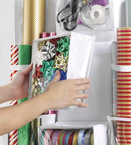 Whitmor 2-Sided Hanging Gift Wrap Organizer, Clear - Image 3
