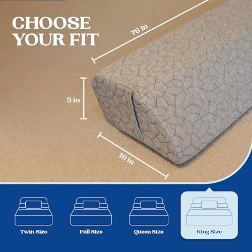 FeelAtHome King Bed Gap Filler, 0-8" Adjustable Headboard Wedge Pillow - Image 3