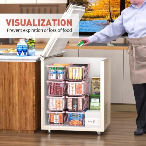 Goovilla Freezer Organizer Bins for 5-7 Cu.FT Chest Freezer, 8 Pack Pink - Image 5