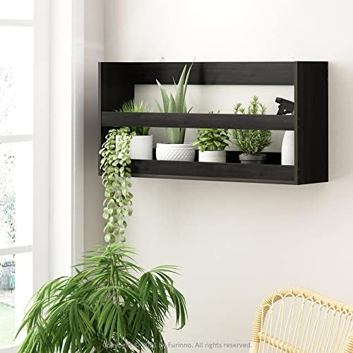 Furinno HERMITE Floating Nursery Book Shelves for Wall, Espresso - Image 2