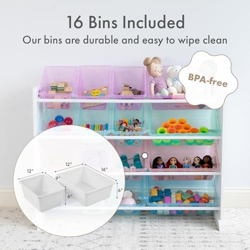 Humble Crew Kids Toy Organizer with 16 Bins, 4 Tier Storage for Playroom - Image 3