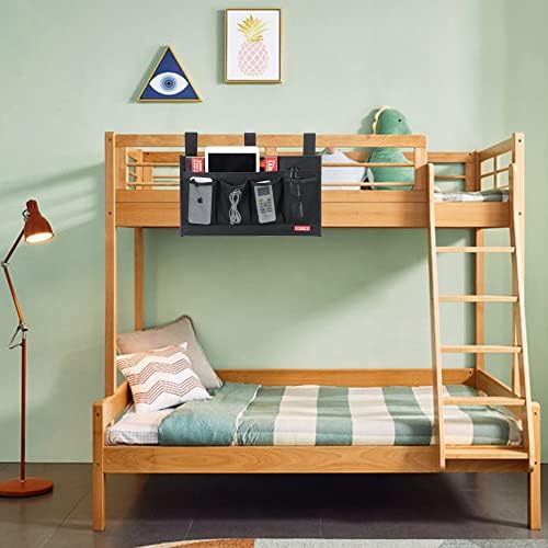 Zafit Hanging Bedside Caddy, Bedside Storage Organizer for Magazine, Phone, Remote control (6 Pockets-Black) - Image 7