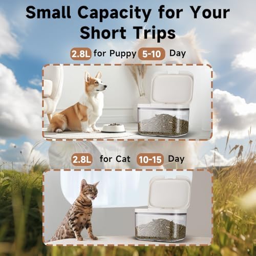 LivLab Mker 5 lb Airtight Dog Food Storage Container with Scoop, White - Image 5
