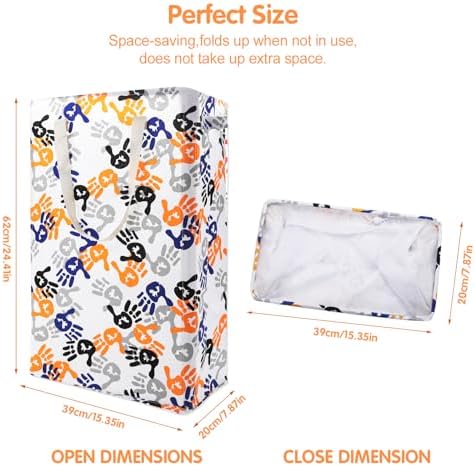 Odonata Slim Laundry Hamper Handles Collapsible Laundry Basket Thin Dirty Clothes Basket Narrow Laundry Bag Foldable Dirty Hamper 48L (Palm) - Image 2