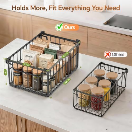 Freezer Organizer Bins, 3 Pack Enlarged Baskets for 5-9 Cu.FT Deep Freezer - Image 2