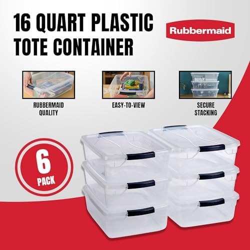 Rubbermaid Cleverstore 17 Qt Clear Storage Bins with Lids, 6 Pack - Image 3