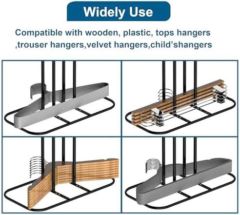 EASTTOWEST Hanger Stacker Organizer, 33 inch Height Stand, Clothes Hanger Storage Rack, Laundry Room, Black - Image 4