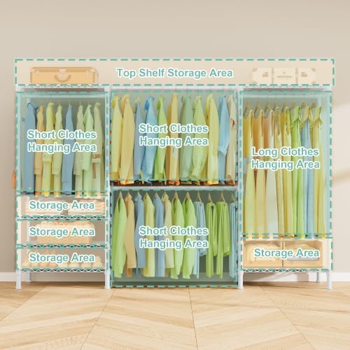 SEMHOR E06 Expandable Heavy Duty Clothes Rack for Reach-in Closet - Image 6