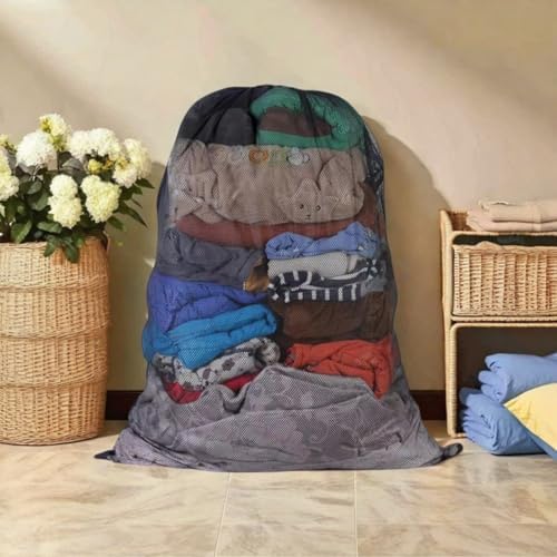 2-Pack Large Mesh Laundry Bag, 24x36 Inch Black - Image 5