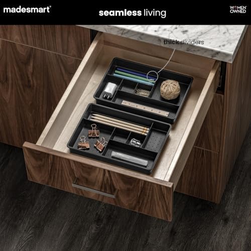 madesmart Classic 2 Piece Drawer Organizer, Carbon - Image 2
