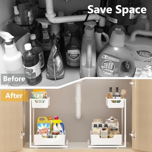 Ceetug Under Kitchen Sink Organizers and Storage, White, 1 Pack - Image 4