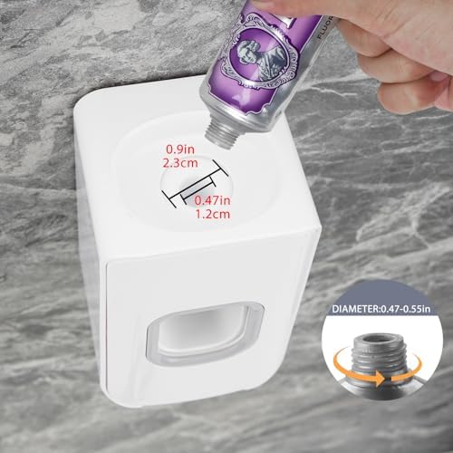 2 Slot Toothbrush Holder and Toothpaste Dispenser Wall Mounted, Automatic Toothpaste Squeezer, 2 in 1 Tooth Brush Toothpaste Organizer for Shower (White) - Image 4