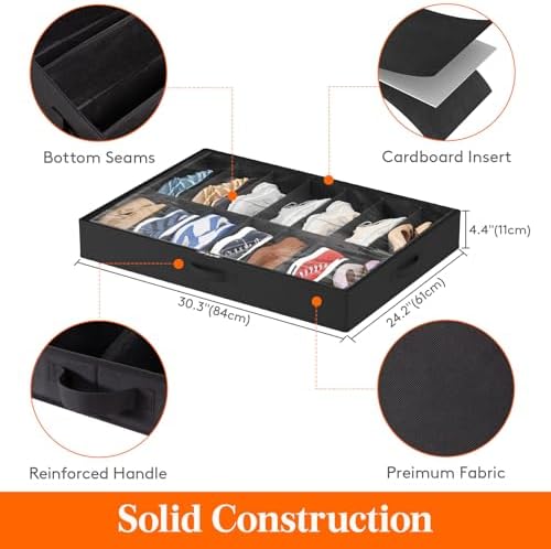 Lifewit Under Bed Shoe Storage Organizer Container, 3 Pack(14 Shoes Cells) - Image 3