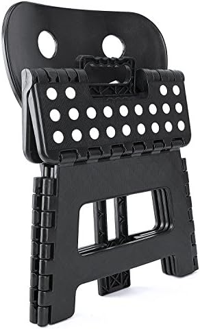 ACSTEP Folding Step Stool with Back Support for Kids,9" Kids Step Stool for Outdoor or Indoor Kitchen Step Stools and Bathroom Stool for Toddlers Boys Girls - Black - Image 2
