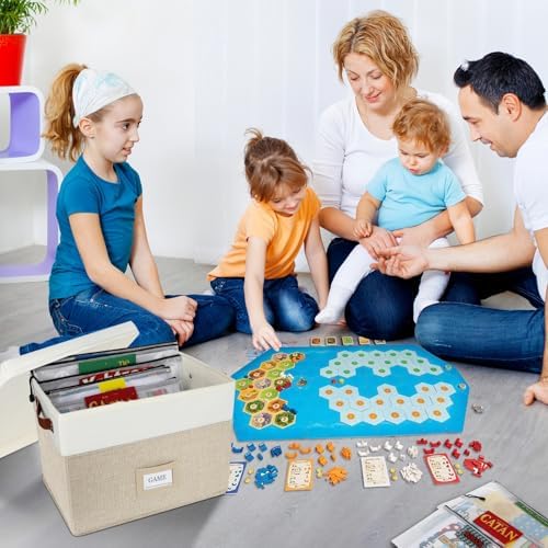 Board Game Storage, Board Game Organizer with 12pcs Zipper Bags and Writable Stickers, Board Organizers Storage with Lid for Office Supplies, Puzzles, Video Game, Craft Product - Image 2